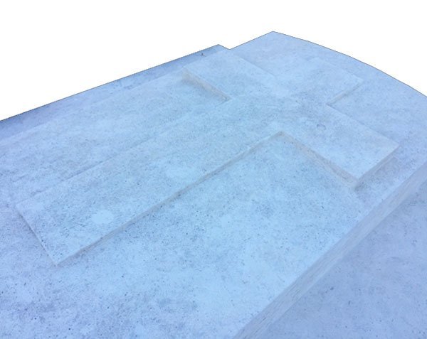 Pierre tombale Croix - Semond Nuancé Brossé - A l'ombre