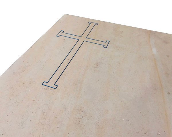 Tombstone with cross - Semond Light Veined
