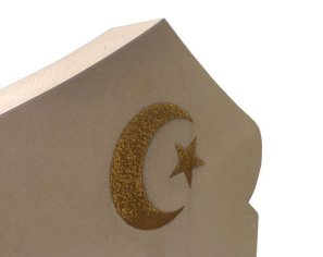 Pierre tombale musulman - Croissant musulman en feuille d'or