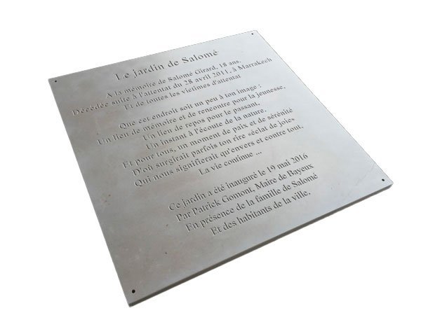 Natural stone commemorative plaque