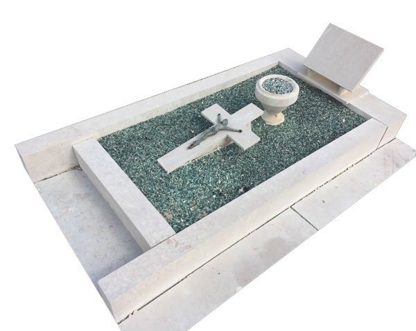 Semelle Monument funéraire - Comblanchien Légèrement Moucheté Adouci