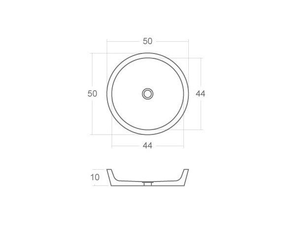 Funeral basin - Technical plan 50 cm diameter