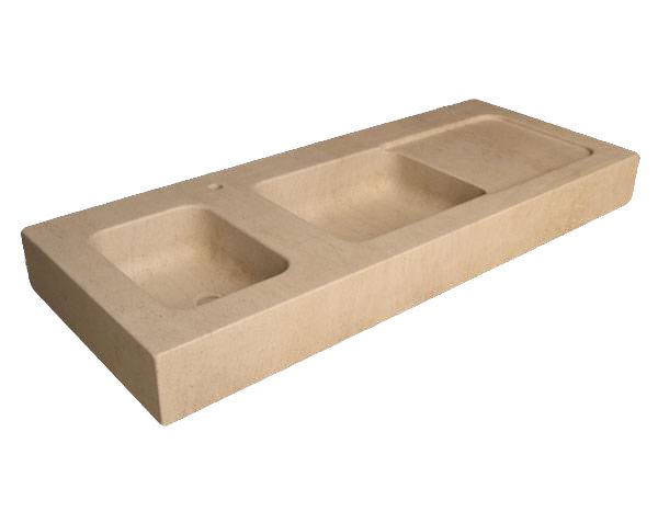 Sink in Burgundy limestone - Charmot Golden Honed Sink in Burgundy limestone - Charmot Golden Honed