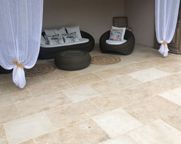 Outdoor Stone Paving. 50 cm Bands x Random Lengths. Monastery Finish