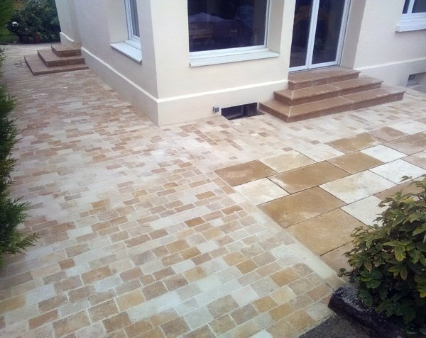 Natural limestone pavers