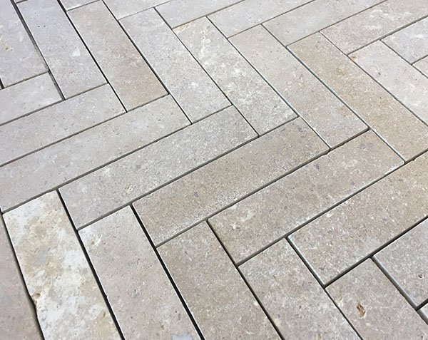 Calepinage Chevron - Pierre naturelle de Bourgogne