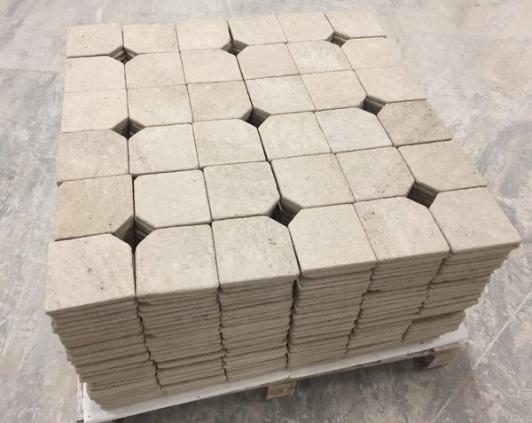 Natural Limestone Tomettes. Semond Blended - Antique Finish Natural Limestone Tomettes. Semond Blended - Antique Finish