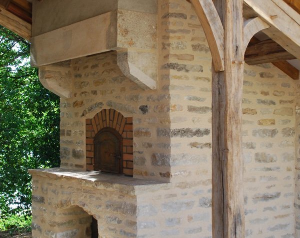 Barbecue in natural limestone