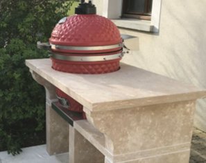 Custom natural Burgundy limestone barbecue support Custom natural Burgundy limestone barbecue support