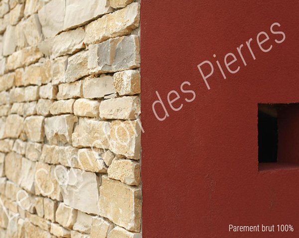 100% natural cladding in Burgundy limestone 100% natural cladding in Burgundy limestone