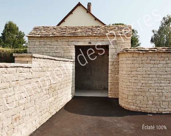 Parement éclaté 100% en pierre de bourgogne - Mur ou muret en pierre naturelle