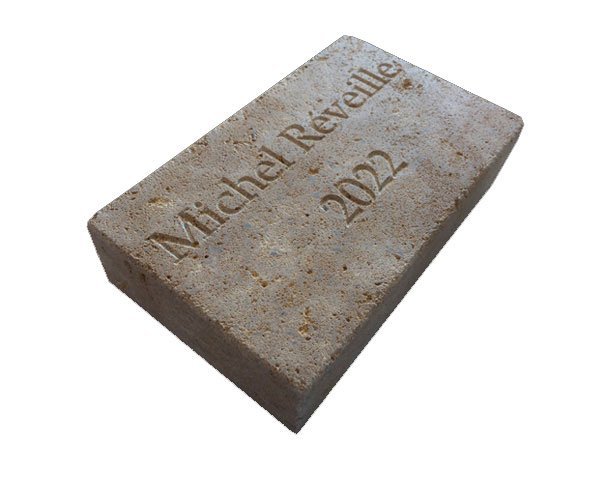 Engraved stone with the mason's name Engraved stone with the mason's name