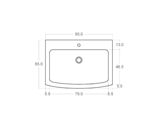 Old stone sink - Technical plan 90 cm