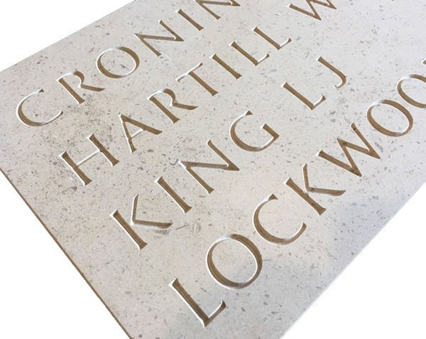 Engraving on stone plaque