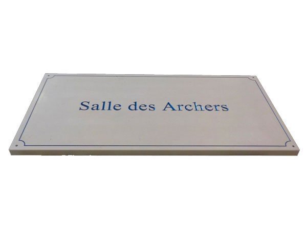 Custom engraved plaque - Blue color engraving filling Custom engraved plaque - Blue color engraving filling