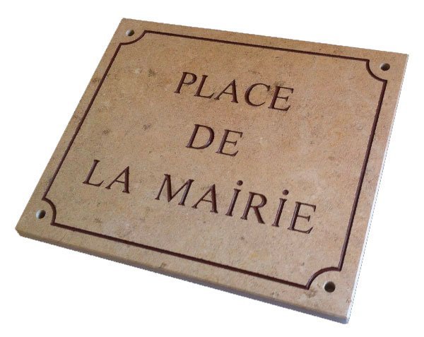 Plaque de rue gravée sur pierre de Bourgogne - Chassagne