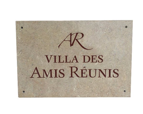 Stone house name plaque