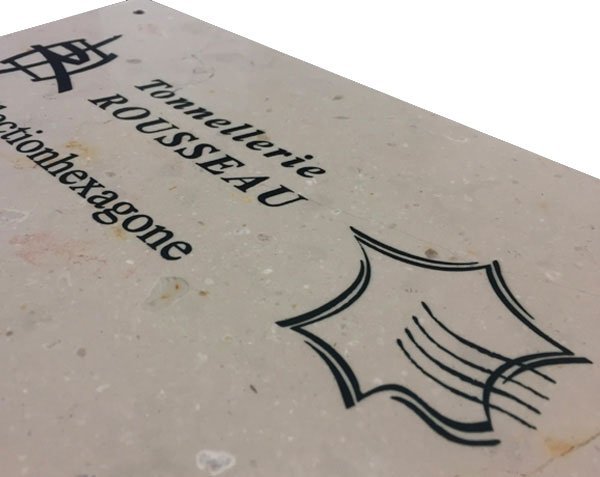 Silkscreened plaque in stone