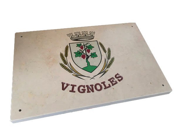 Town Hall plaque - Comblanchien Light stone