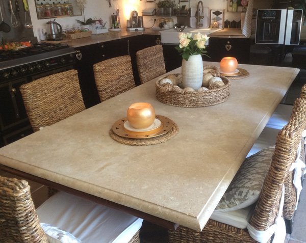 Tabletop in Aged Lanvignes Golden-Yellow - Ogee edge