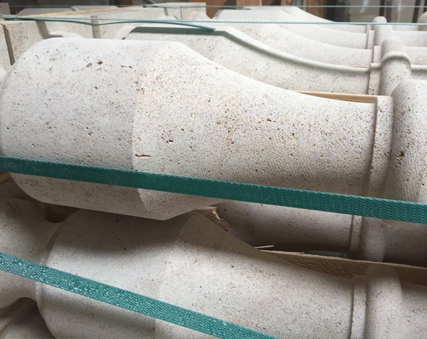 Baluster in limestone