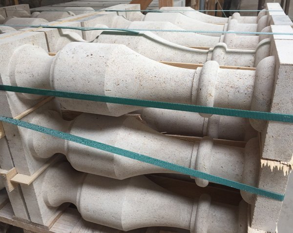 Baluster in natural limestone