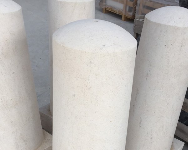 Bollard in limestone