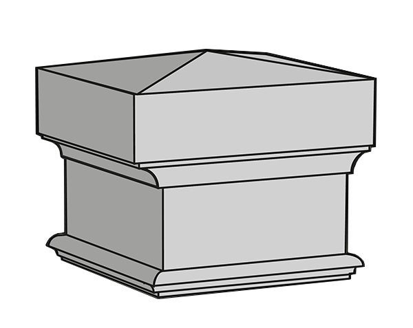 Pillar cap with collar Pillar cap with collar