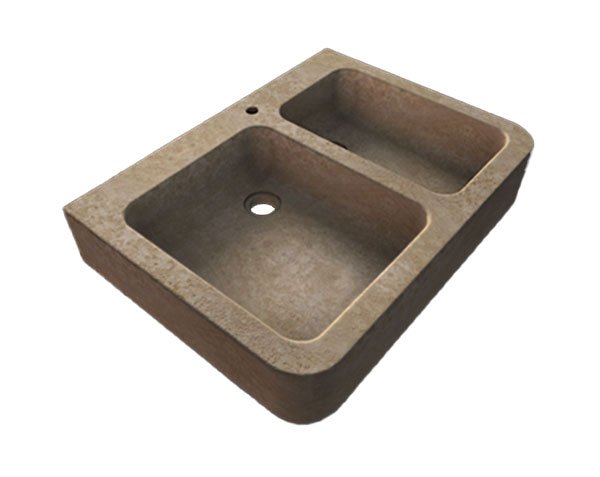 Burgundy limestone sink 2 bowls - Lanvignes Antiquaire Burgundy limestone sink 2 bowls - Lanvignes Antiquaire