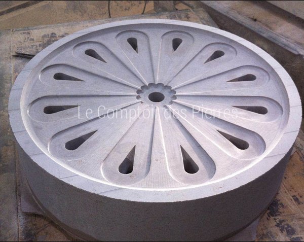 Natural limestone grate - drain cover - 60 cm diameter
