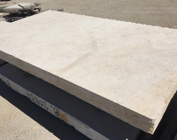 Thick slabs in Burgundy limestone