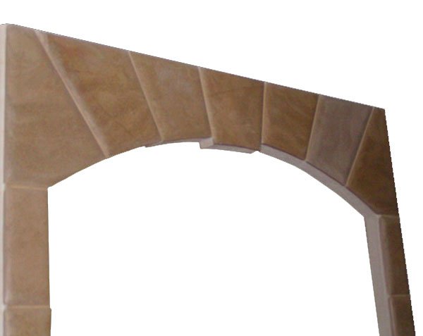 Lowered arch in limestone - Arch and jamb cladding