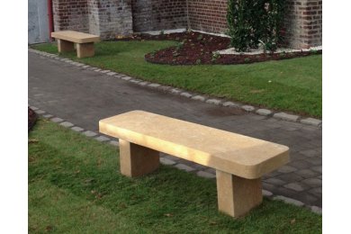 Banc en pierre pour jardin - Lanvignes Doré-Jaune Vieilli Banc en pierre pour jardin - Lanvignes Doré-Jaune Vieilli