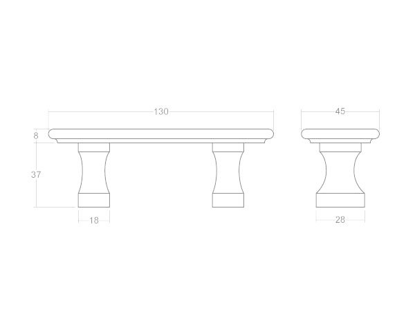 Stone bench Technical plan 130 cm