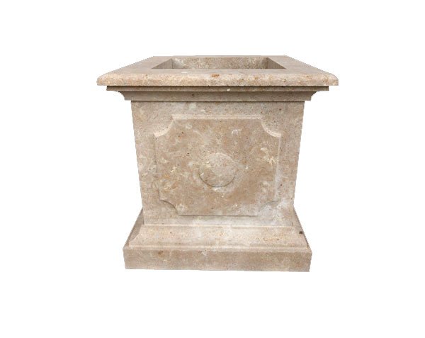 Natural stone cachpot for garden - Lanvignes Golden-Yellow Aged Natural stone cachpot for garden - Lanvignes Golden-Yellow Aged