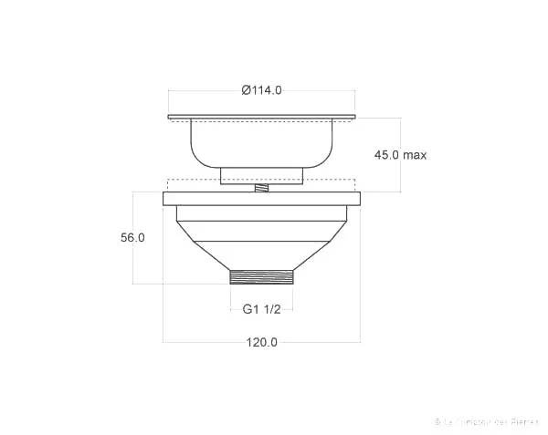 Bung with waste basket - Technical plan