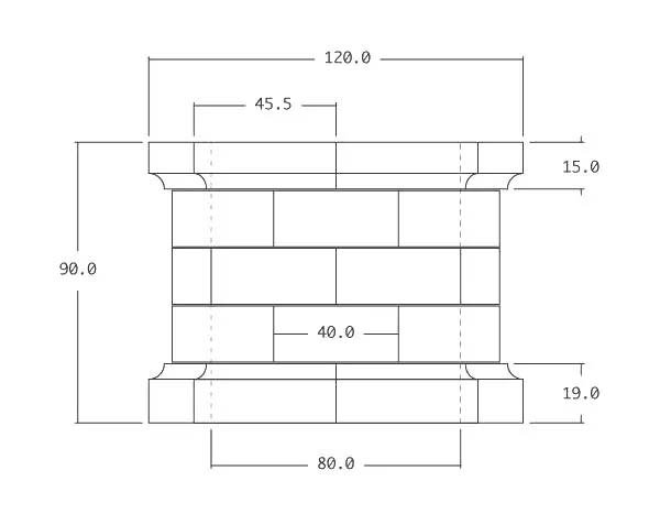 Old Stone Well – Technical plan Inner Diameter 80 cm