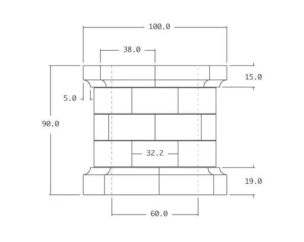 Old Stone Well – Technical plan Inner Diameter 60 cm