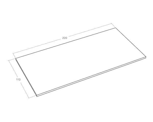 Central island in limestone - Technical plan 110 cm