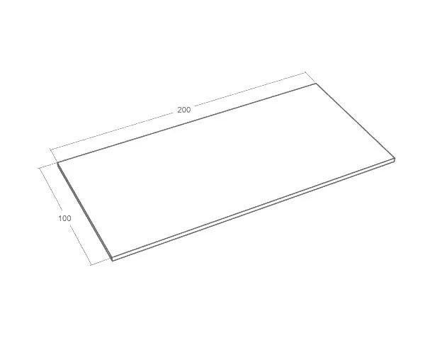 Central island in limestone - Technical plan 100 cm