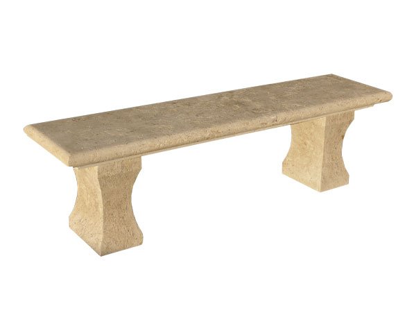 Solid bench in Burgundy natural limestone - Lanvignes Golden-Yellow Aged