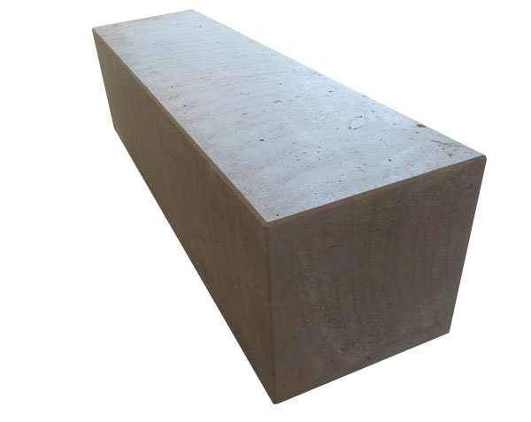 Banc urbain en pierre de Bourgogne - Lanvignes Doré-Jaune Vieilli Banc urbain en pierre de Bourgogne - Lanvignes Doré-Jaune Vieilli