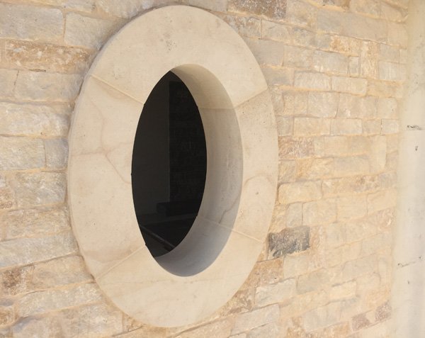 Natural limestone oculus