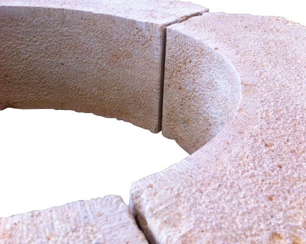 Oval oculus for window in natural limestone Oval oculus for window in natural limestone