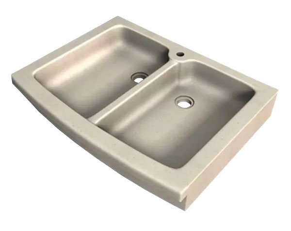 Double bowls natural limestone sink