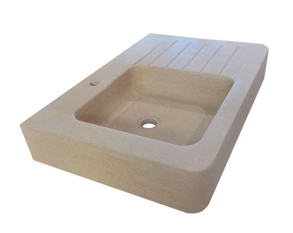 Farm Sink in Limestone - Charmot Light Honed Farm Sink in Limestone - Charmot Light Honed
