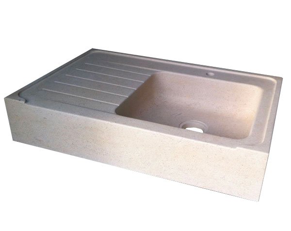Solid stone sink - Burgundy limestone - Charmot Light Honed
