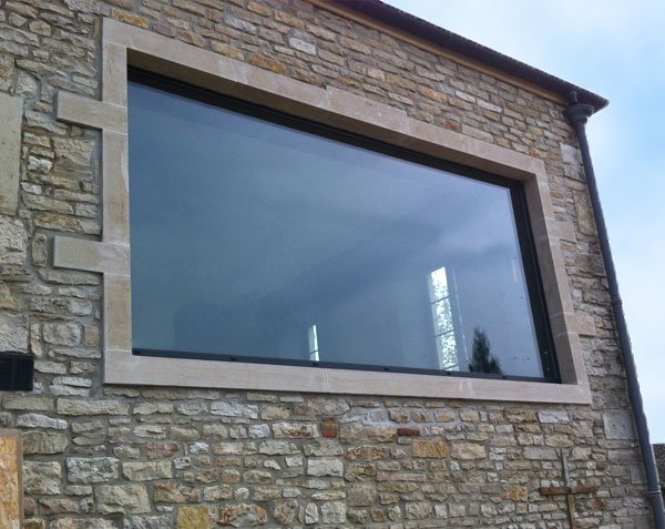 Solid frame in Burgundy limestone