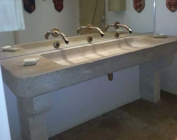 Office sink in stone - Lanvignes Golden-Yellow Aged