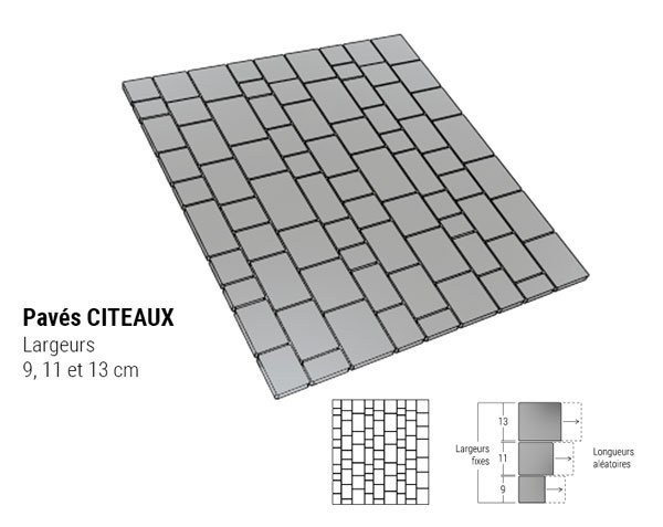 Random Length Paving Pattern in Burgundy Limestone - Technical plan